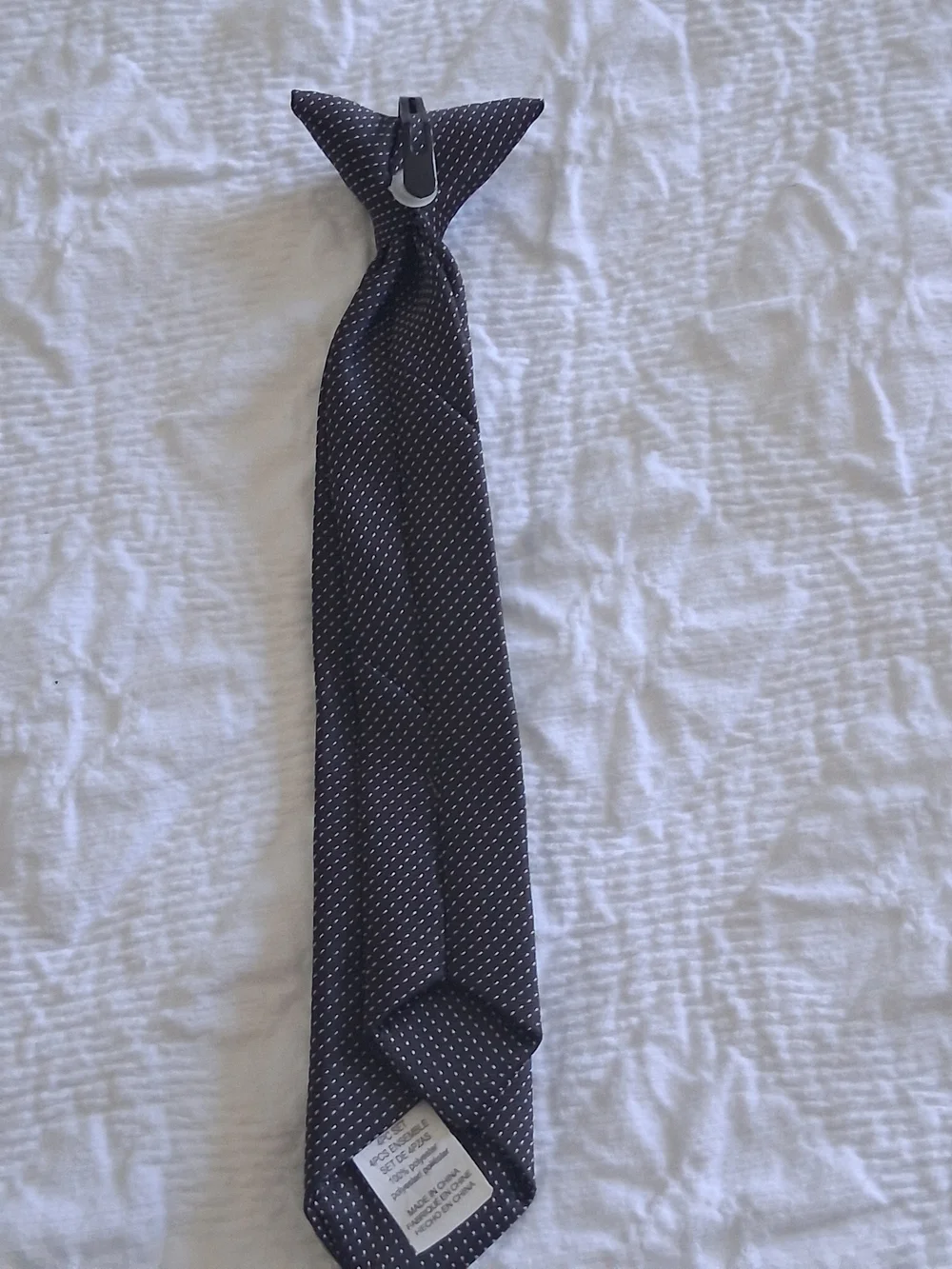 Kid's Clip-On Burgundy and Black Dress Tie Set — Classic Formal Neckties Preppy